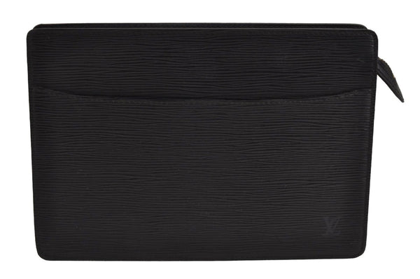 Authentic Louis Vuitton Epi Pochette Homme Clutch Hand Bag Black M52522 LV 5786J
