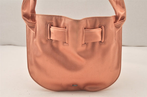 Authentic GUCCI Vintage Shoulder Drawstring Bag Purse Satin Pink 5786K
