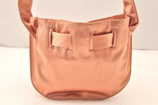 Authentic GUCCI Vintage Shoulder Drawstring Bag Purse Satin Pink 5786K