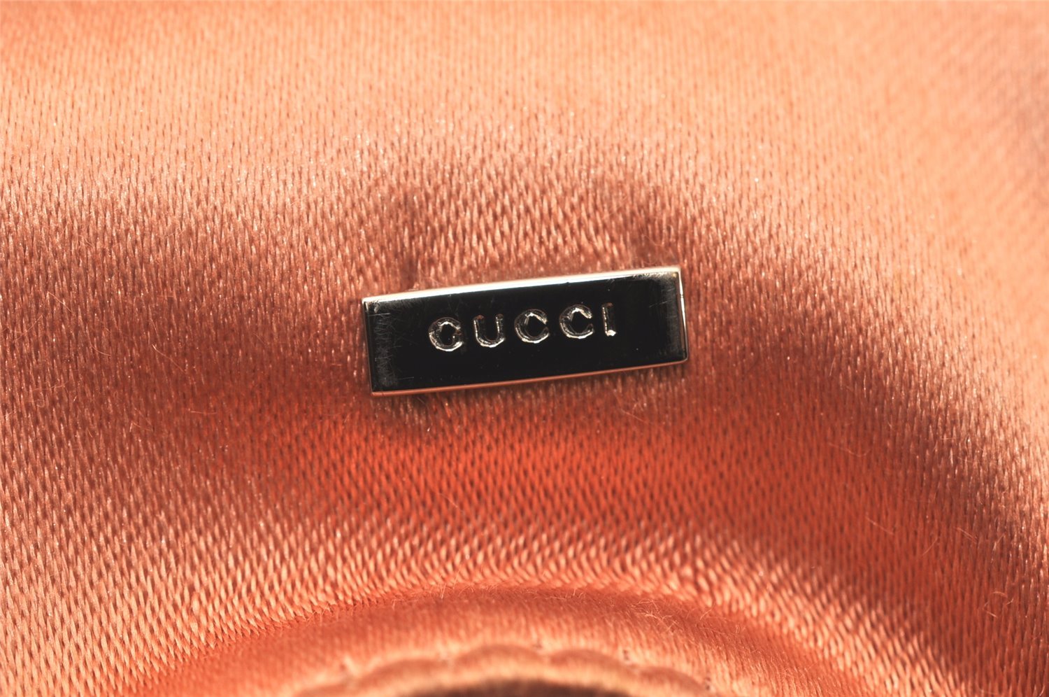 Authentic GUCCI Vintage Shoulder Drawstring Bag Purse Satin Pink 5786K