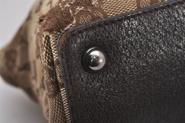 Authentic GUCCI Eclipse Shoulder Hand Bag GG Canvas Leather 120837 Brown 5787I