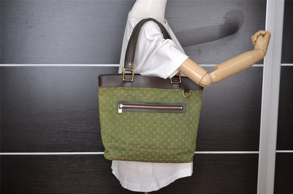 Auth Louis Vuitton Monogram Mini Lucille GM Hand Tote Bag M92681 Green LV 5788I