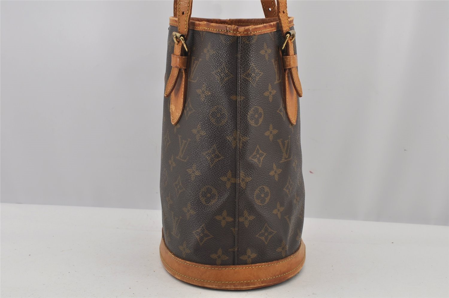 Authentic Louis Vuitton Monogram Bucket PM Shoulder Tote Bag M42238 Junk 5788J
