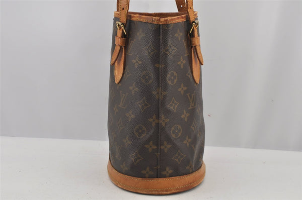 Authentic Louis Vuitton Monogram Bucket PM Shoulder Tote Bag M42238 Junk 5788J