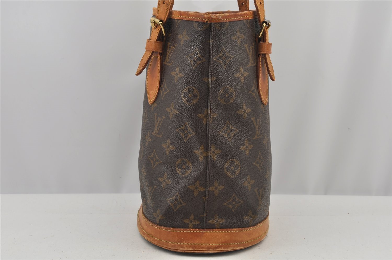 Authentic Louis Vuitton Monogram Bucket PM Shoulder Tote Bag M42238 Junk 5788J