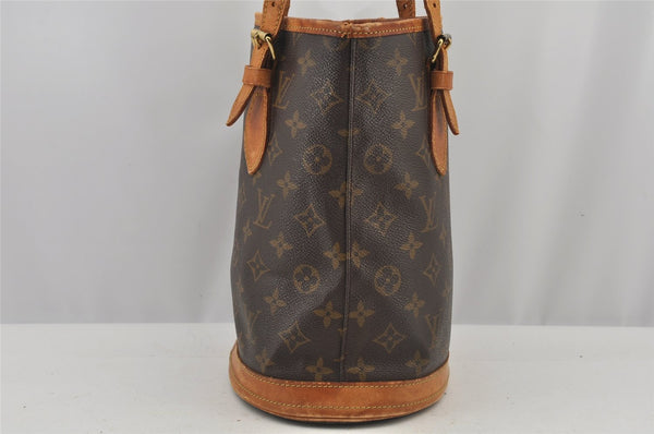 Authentic Louis Vuitton Monogram Bucket PM Shoulder Tote Bag M42238 Junk 5788J