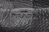 Authentic PRADA Vintage Leather Nappa Shoulder Bag Purse Black 5788K