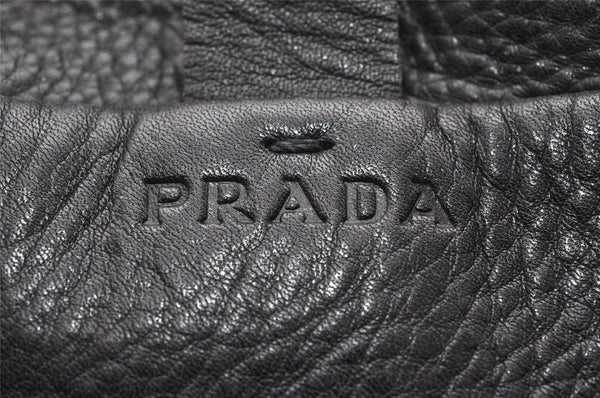 Authentic PRADA Vintage Leather Nappa Shoulder Bag Purse Black 5788K