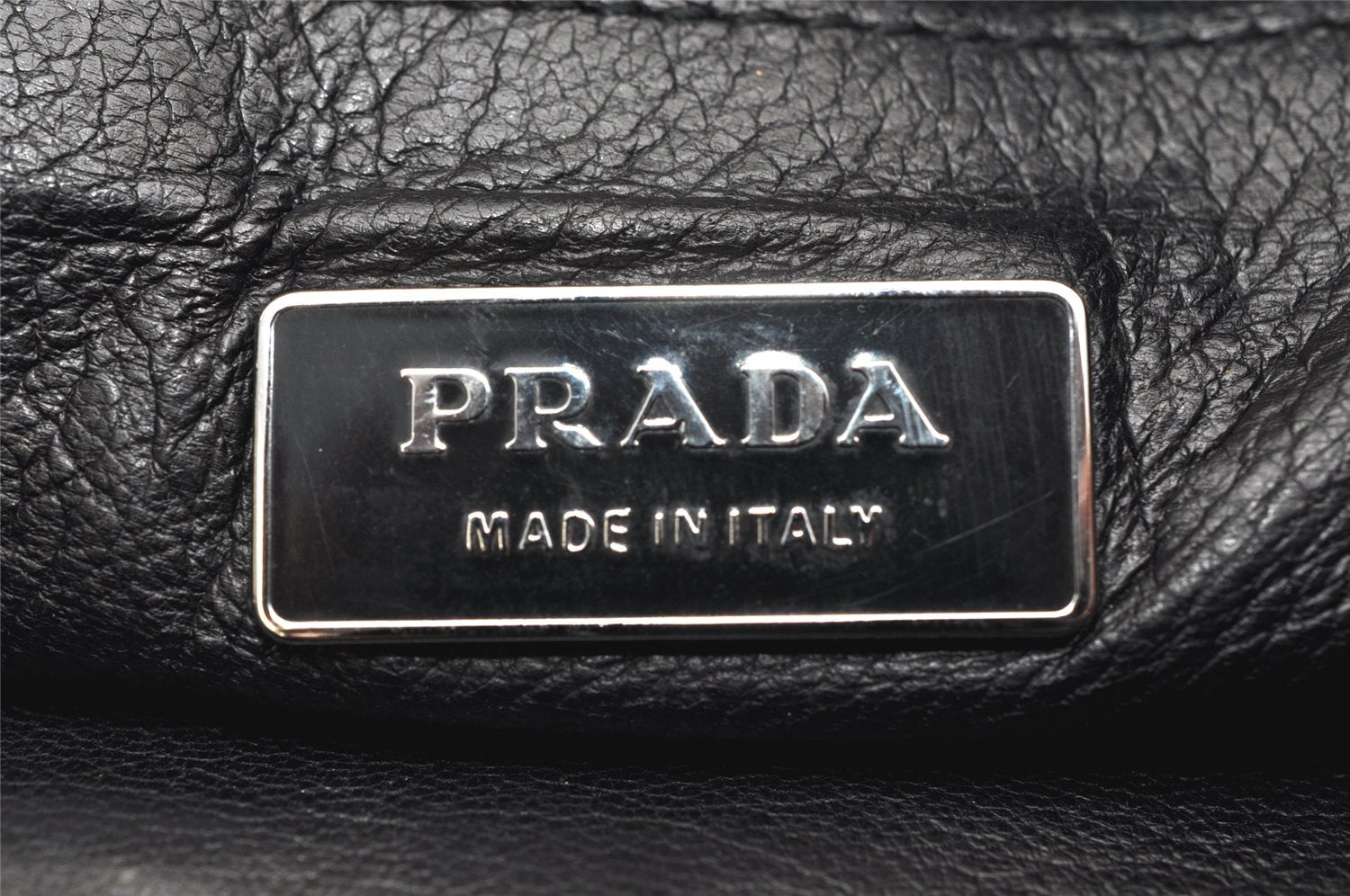 Authentic PRADA Vintage Leather Nappa Shoulder Bag Purse Black 5788K