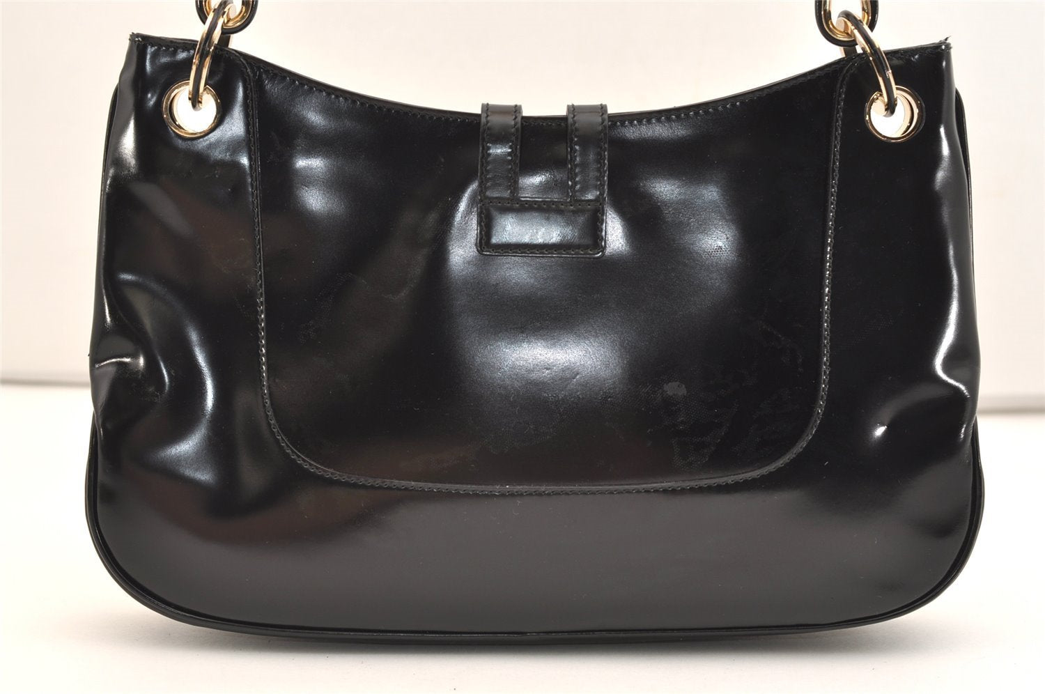 Authentic GUCCI Vintage Shoulder Hand Bag Purse Leather 0014150 Black 5789J