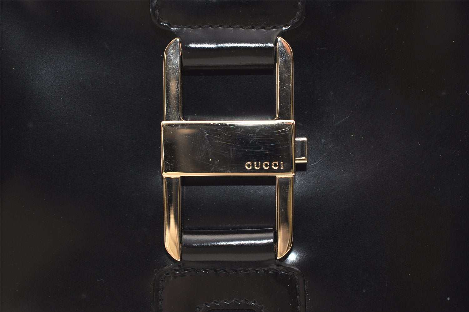 Authentic GUCCI Vintage Shoulder Hand Bag Purse Leather 0014150 Black 5789J