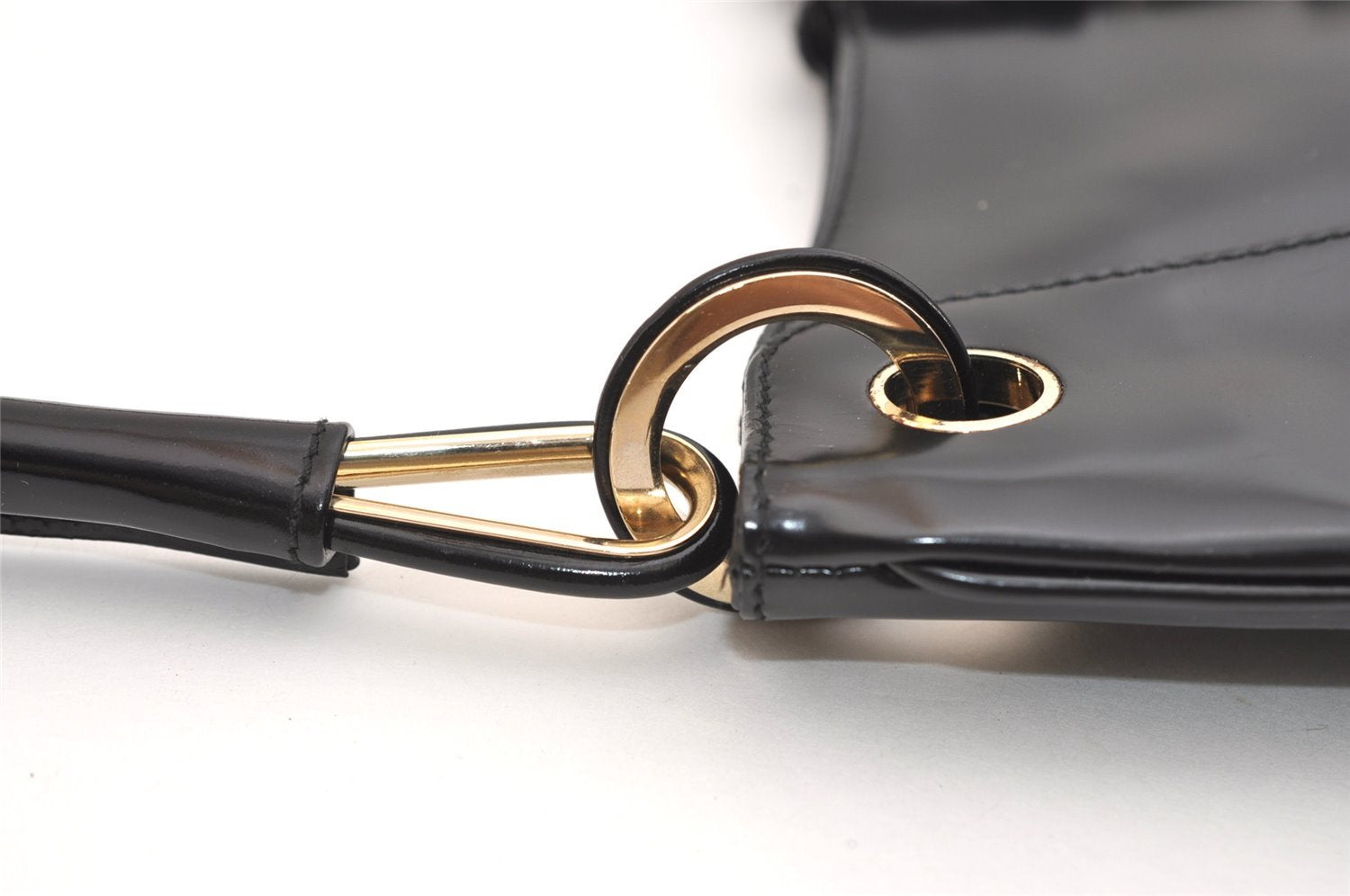 Authentic GUCCI Vintage Shoulder Hand Bag Purse Leather 0014150 Black 5789J