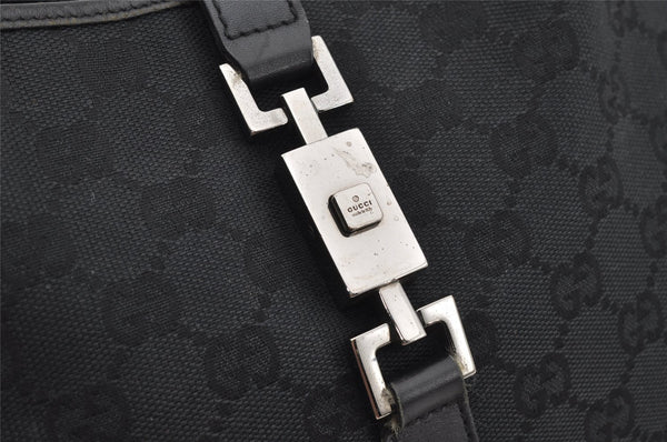 Authentic GUCCI Jackie Shoulder Hand Bag GG Canvas Leather 0013306 Black 5790J