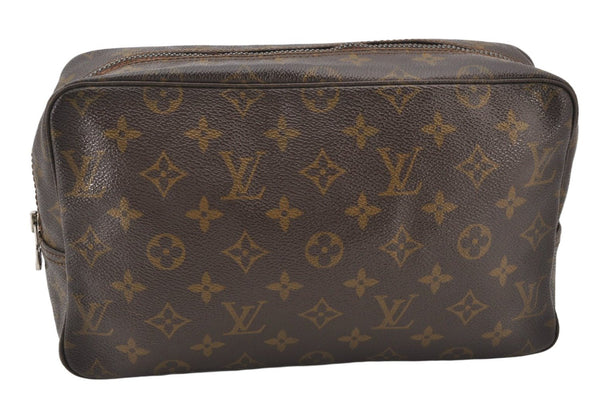 Auth Louis Vuitton Monogram Trousse Toilette 28 Clutch Hand Bag M47522 LV 5790K