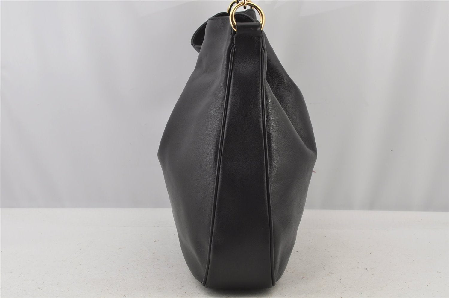 Authentic GUCCI Bamboo 2Way Shoulder Tote Bag Leather 0011577 Black 5792J