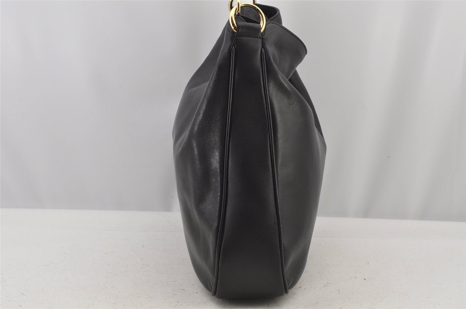 Authentic GUCCI Bamboo 2Way Shoulder Tote Bag Leather 0011577 Black 5792J