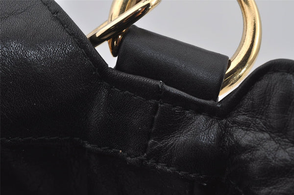 Authentic GUCCI Bamboo 2Way Shoulder Tote Bag Leather 0011577 Black 5792J