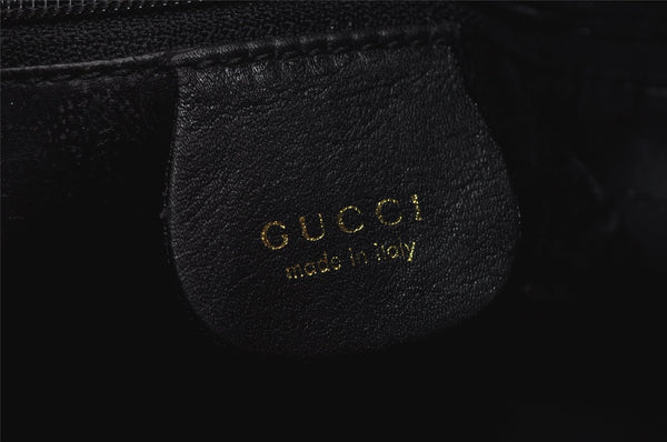 Authentic GUCCI Bamboo 2Way Shoulder Tote Bag Leather 0011577 Black 5792J