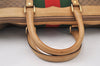 Authentic GUCCI Web Sherry Line Micro GG Boston Bag PVC Leather Brown 5792K