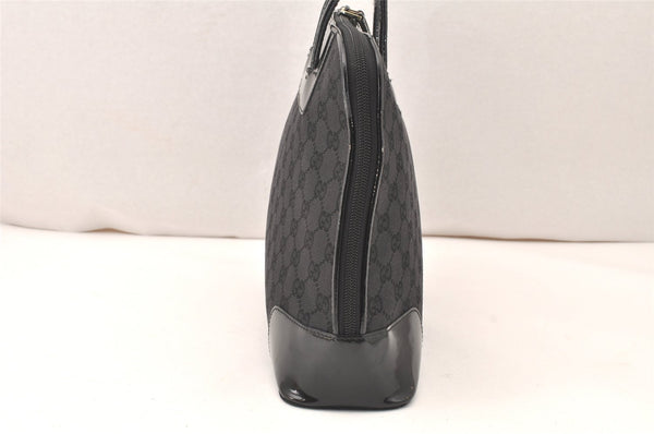 Authentic GUCCI Shoulder Hand Bag Purse GG Canvas Enamel 0021122 Black 5793K