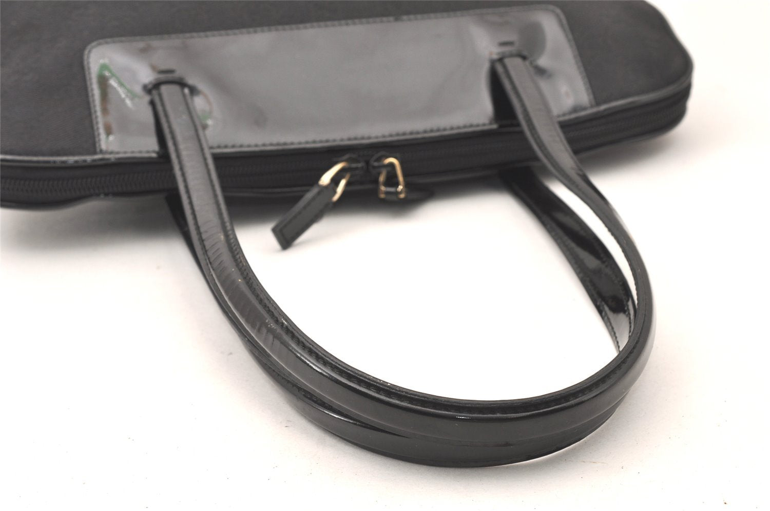 Authentic GUCCI Shoulder Hand Bag Purse GG Canvas Enamel 0021122 Black 5793K