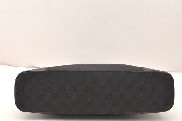 Authentic GUCCI Shoulder Hand Bag Purse GG Canvas Enamel 0021122 Black 5793K