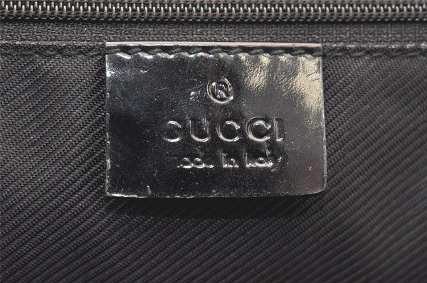 Authentic GUCCI Shoulder Hand Bag Purse GG Canvas Enamel 0021122 Black 5793K