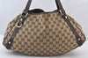 Authentic GUCCI Abbey Shoulder Tote Bag GG Canvas Leather 130736 Brown 5796K