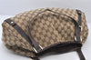 Authentic GUCCI Abbey Shoulder Tote Bag GG Canvas Leather 130736 Brown 5796K