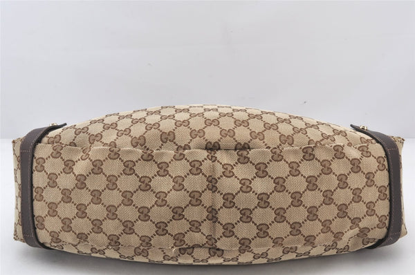 Authentic GUCCI Abbey Shoulder Tote Bag GG Canvas Leather 130736 Brown 5796K