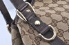 Authentic GUCCI Abbey Shoulder Tote Bag GG Canvas Leather 130736 Brown 5796K
