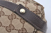 Authentic GUCCI Abbey Shoulder Tote Bag GG Canvas Leather 130736 Brown 5796K