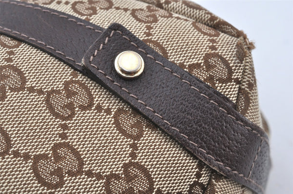 Authentic GUCCI Abbey Shoulder Tote Bag GG Canvas Leather 130736 Brown 5796K