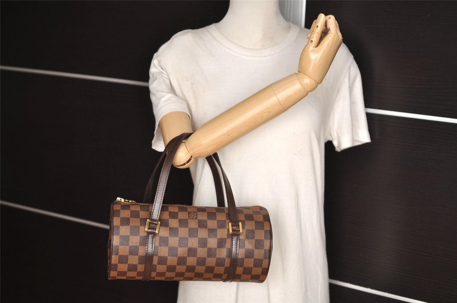 Authentic Louis Vuitton Damier Papillon 26 Hand Bag Purse N51304 LV 5798I