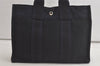 Authentic HERMES Vintage Fourre Tout PM Hand Tote Bag Purse Canvas Black 5798K