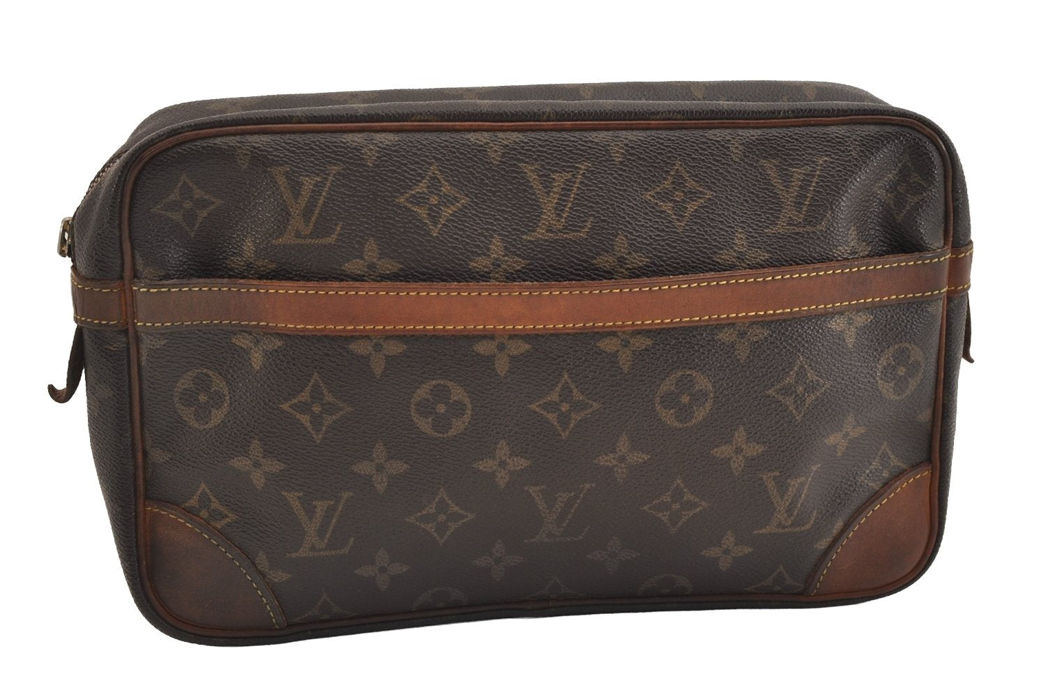 Authentic Louis Vuitton Monogram Compiegne 28 Clutch Hand Bag M51845 Junk 5800J