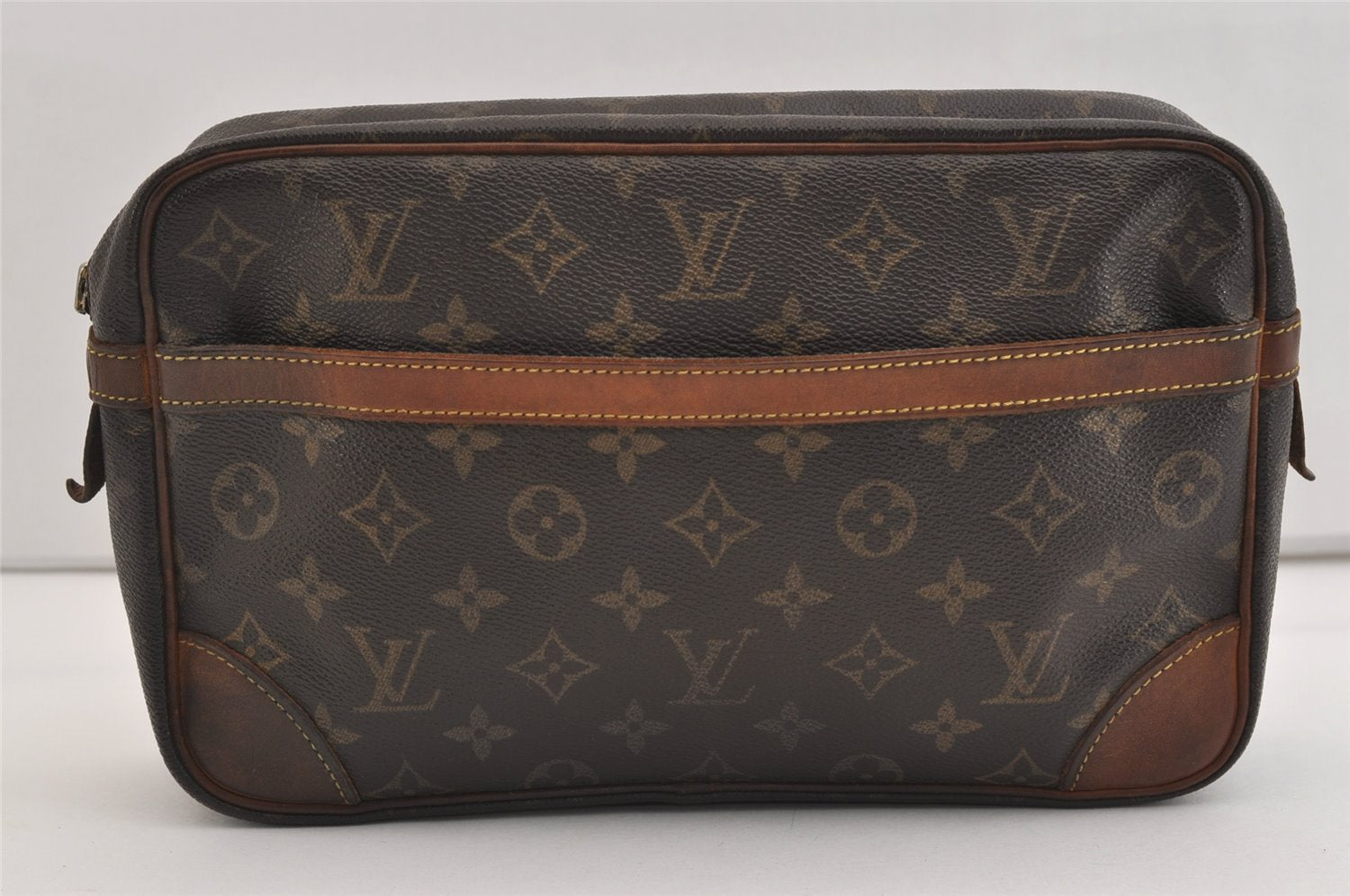 Authentic Louis Vuitton Monogram Compiegne 28 Clutch Hand Bag M51845 Junk 5800J