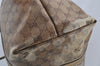 Authentic GUCCI GG Crystal Tote Bag GG PVC Leather 197954 Brown Junk 5802I