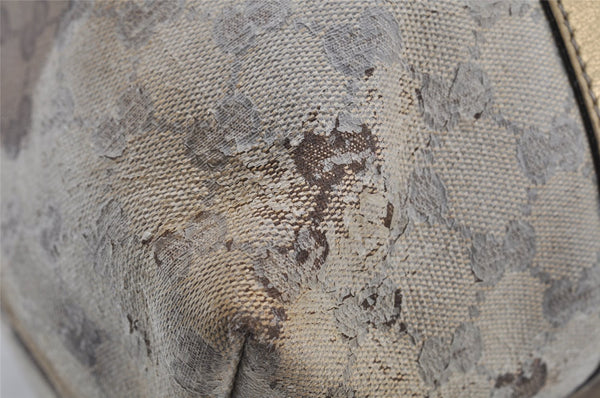 Authentic GUCCI GG Crystal Tote Bag GG PVC Leather 197954 Brown Junk 5802I