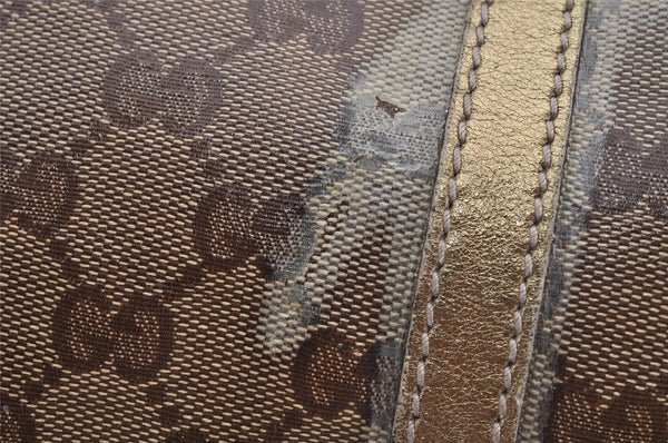 Authentic GUCCI GG Crystal Tote Bag GG PVC Leather 197954 Brown Junk 5802I