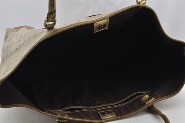 Authentic GUCCI GG Crystal Tote Bag GG PVC Leather 197954 Brown Junk 5802I