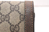 Authentic GUCCI Web Sherry Line Clutch Hand Bag GG PVC Leather Brown Junk 5802K