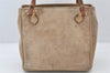 Authentic GUCCI Bamboo 2Way Shoulder Hand Bag Purse Suede Leather Beige 5803K