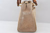 Authentic GUCCI Bamboo 2Way Shoulder Hand Bag Purse Suede Leather Beige 5803K
