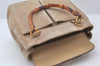Authentic GUCCI Bamboo 2Way Shoulder Hand Bag Purse Suede Leather Beige 5803K