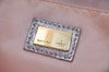 Auth FENDI Zucchino Mamma Baguette Shoulder Cross Bag Canvas Leather Pink 5806G