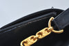 Authentic CELINE C Macadam Horse Carriage Shoulder Bag Canvas Leather Navy 5807H