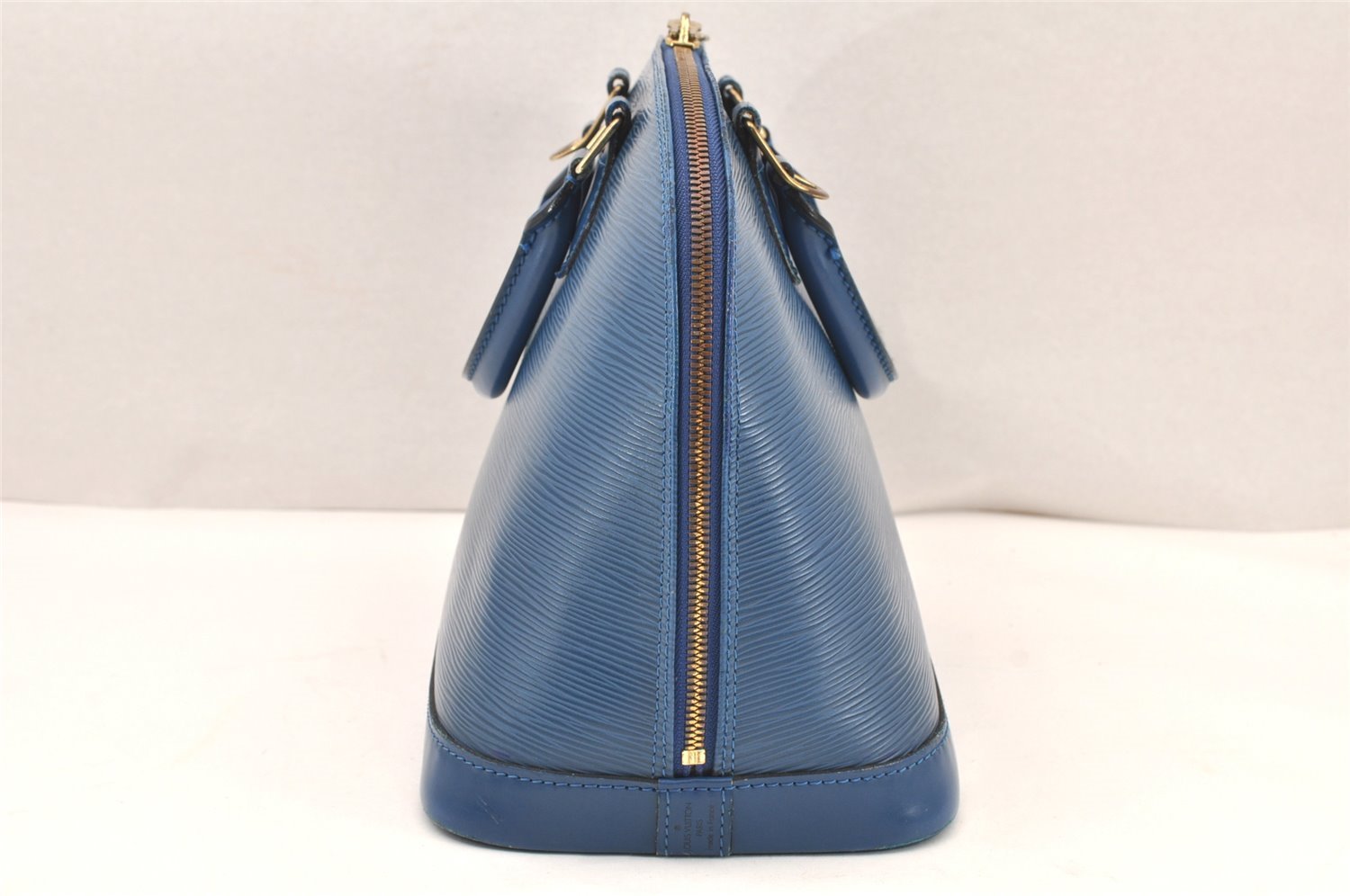 Authentic Louis Vuitton Epi Alma PM Hand Bag Blue M52145 LV 5808K