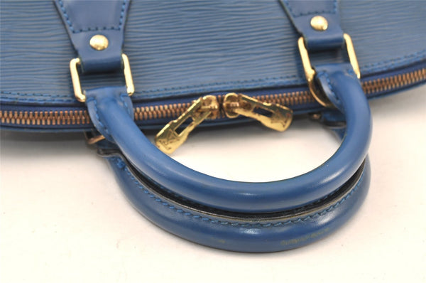 Authentic Louis Vuitton Epi Alma PM Hand Bag Blue M52145 LV 5808K