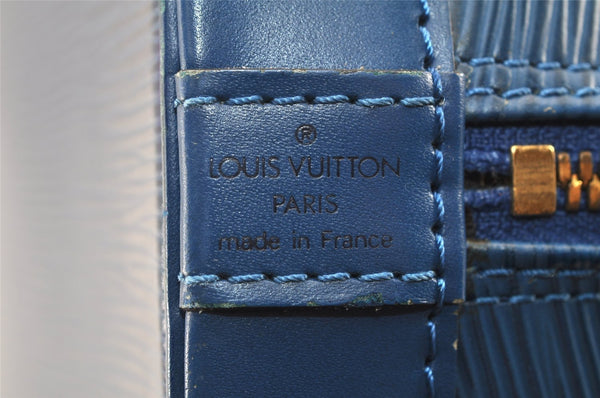 Authentic Louis Vuitton Epi Alma PM Hand Bag Blue M52145 LV 5808K